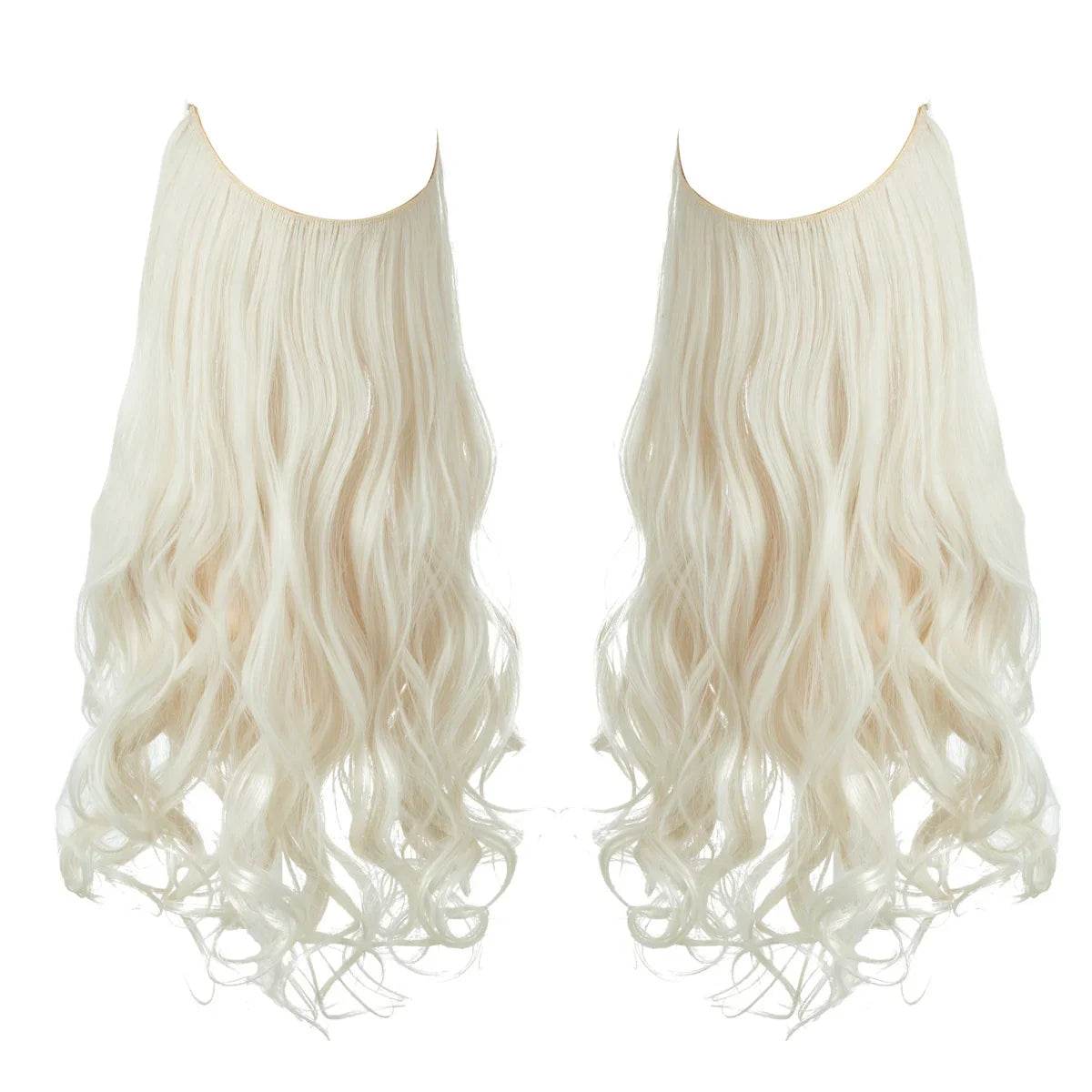 European and American wig one-piece hair quantity multiple U-shaped hair extension female fishing line wig invisible natural long curly hair - Price Value Store