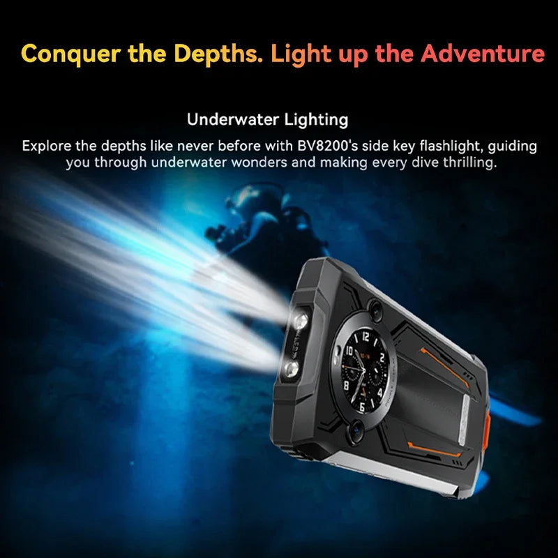 【World premiere】Blackview BV8200 Rugged phone 6.5" 2.4K 120Hz Display Helio G100 12GB 256GB NFC Flashlight Android 14 CellPhone