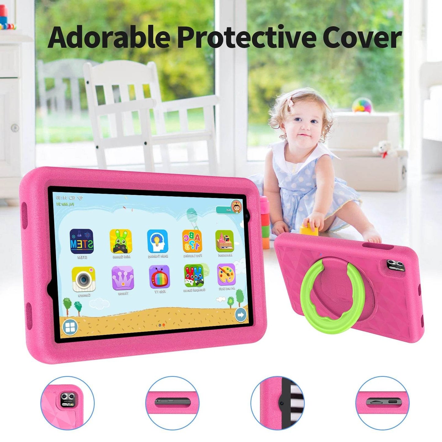VASOUN Kids Tablet 8 Inch, Android 13 Quad Core, 8GB(4+4expand)RAM+64GB ROM, 5000mAh, Dual Camera, WiFi, Parental Control - Price Value Store