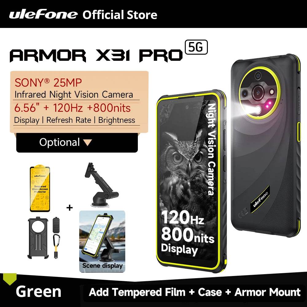【World Premiere】Ulefone Armor X31 Pro 5G Rugged Phone Android 14 Smartphone 6.56”16GB + 256GB Night Camera 64MP 6050mAh NFC - Price Value Store