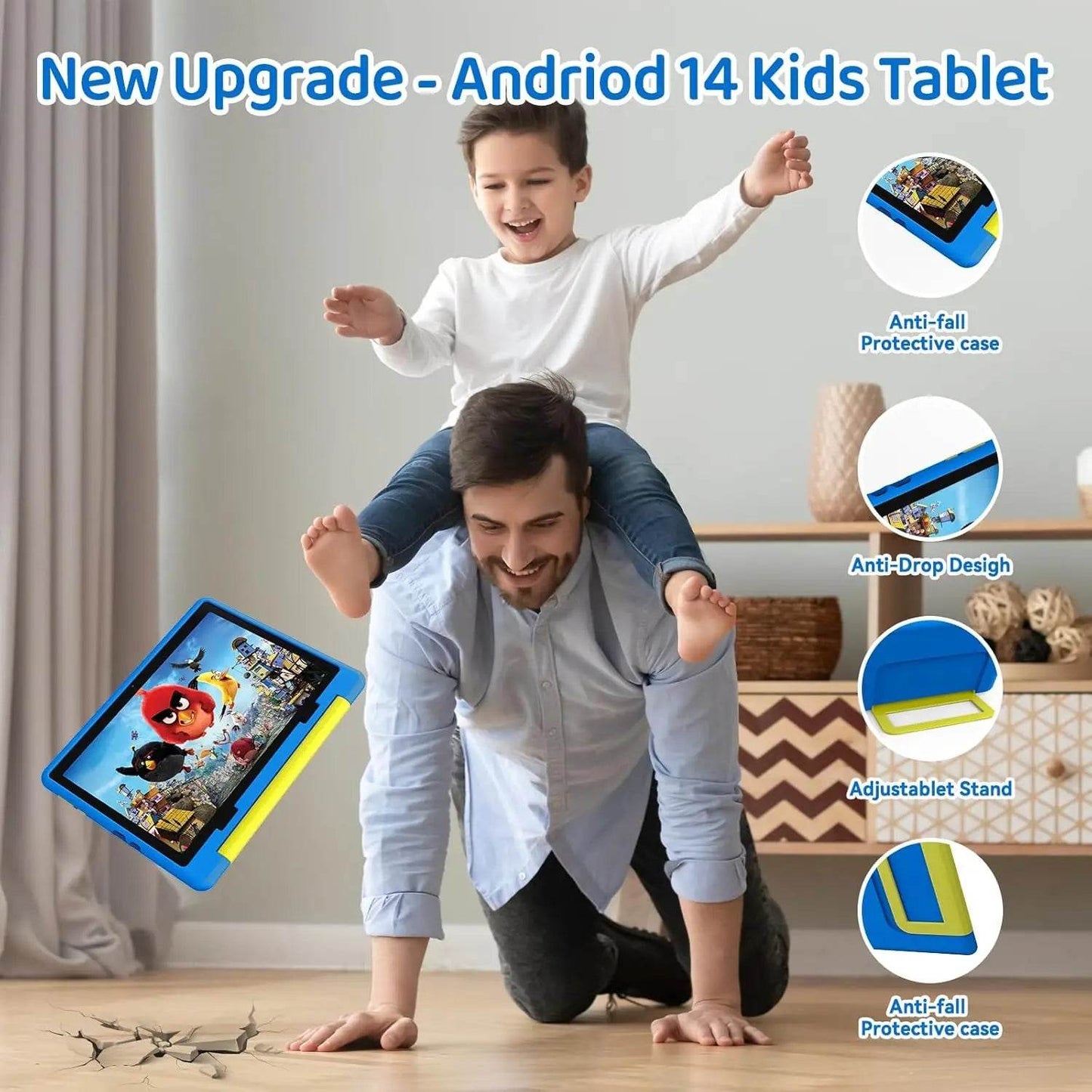 Kid Tablet 10 Inch Android 14 Octa Core 8GB RAM 64GB ROM 128GB Expandable 5000mAh WiFi Bluetooth Children's Gift Kids Software - Price Value Store