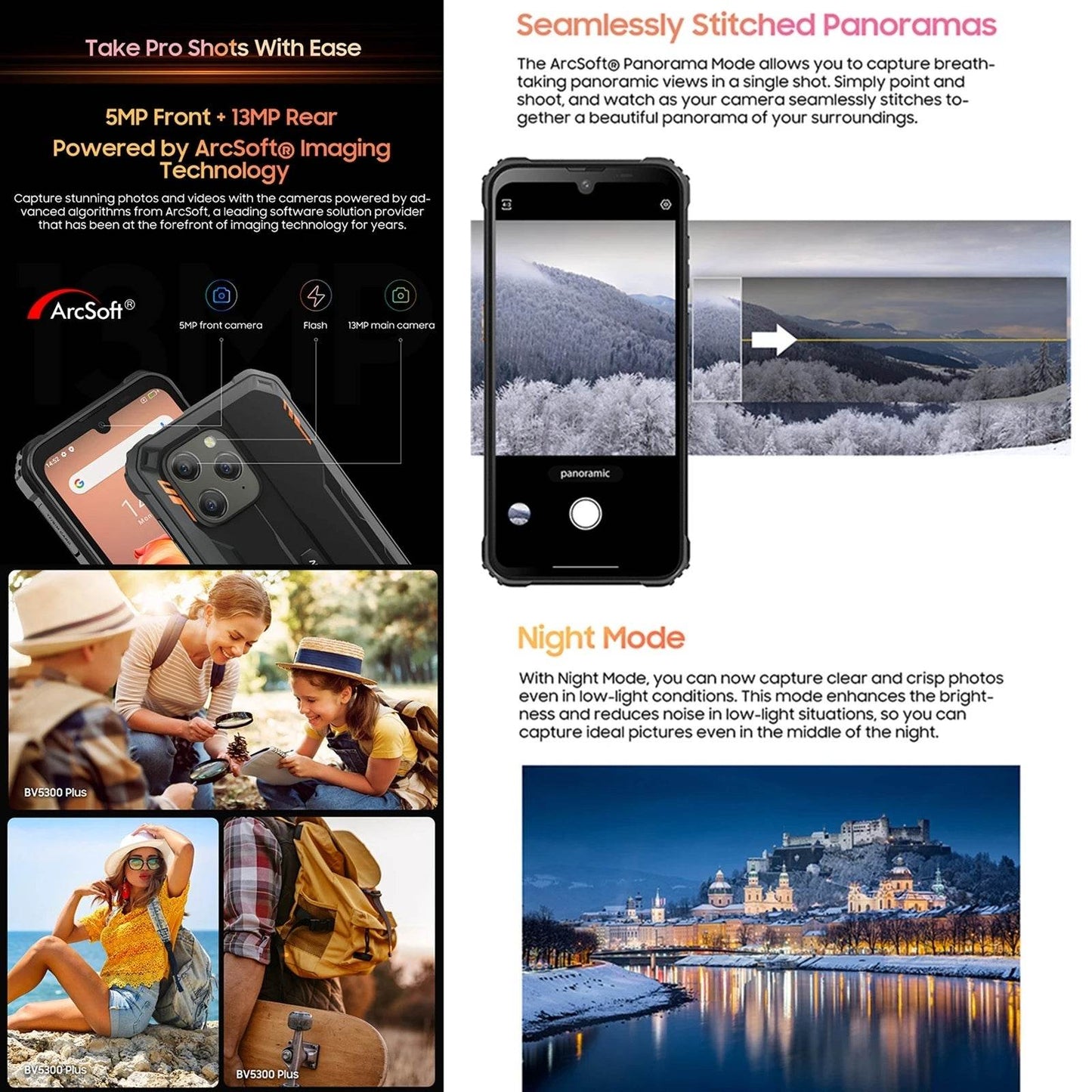 Blackview BV5300 Plus Rugged Phone 8GB 128GB Andriod 13 Helio G72 6.1'' HD Display 6580mAh 13MP Camera Waterproof 4G Cellphone - Price Value Store