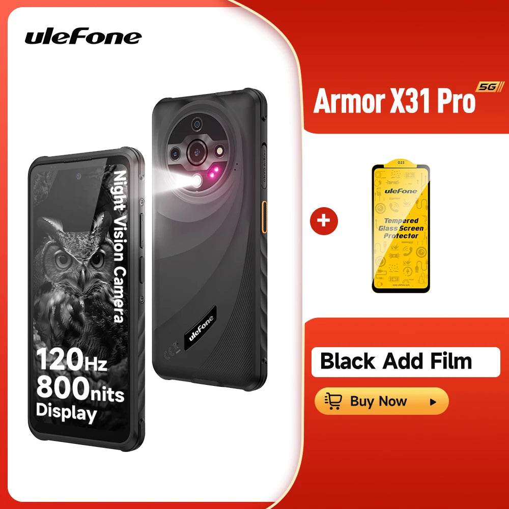 Ulefone Armor X31 Pro 5G Rugged Phone Android 14 Waterproof Smartphone 6.56”16GB RAM 256GB ROM Sony ® Night Camera 64MP NFC - Price Value Store