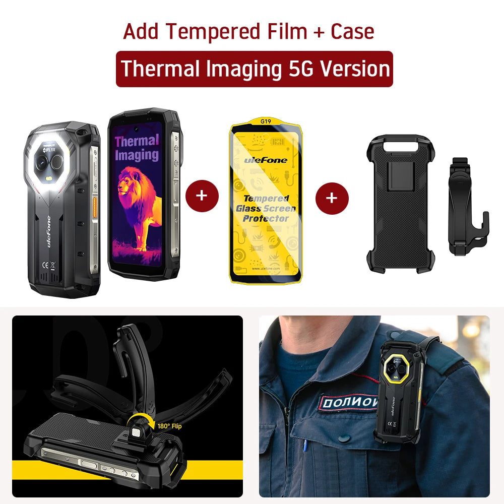 Ulefone Armor Mini 20T Pro 5G 4.7" Display Rugged Phone LED Light Android 14 Smartphone 6200mAh 16GB+256GB 33W Mobile Phone