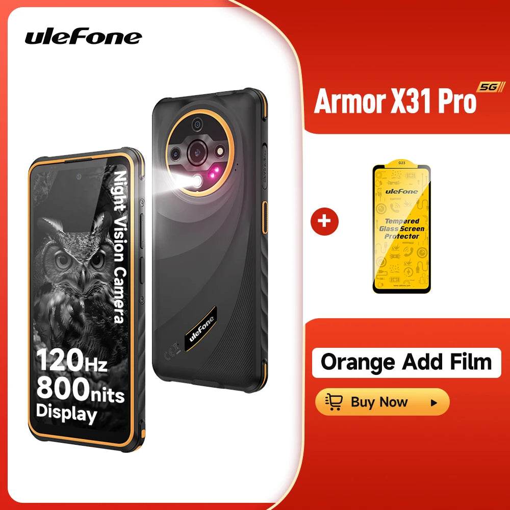 Ulefone Armor X31 Pro 5G Rugged Phone Android 14 Waterproof Smartphone 6.56”16GB RAM 256GB ROM Sony ® Night Camera 64MP NFC - Price Value Store