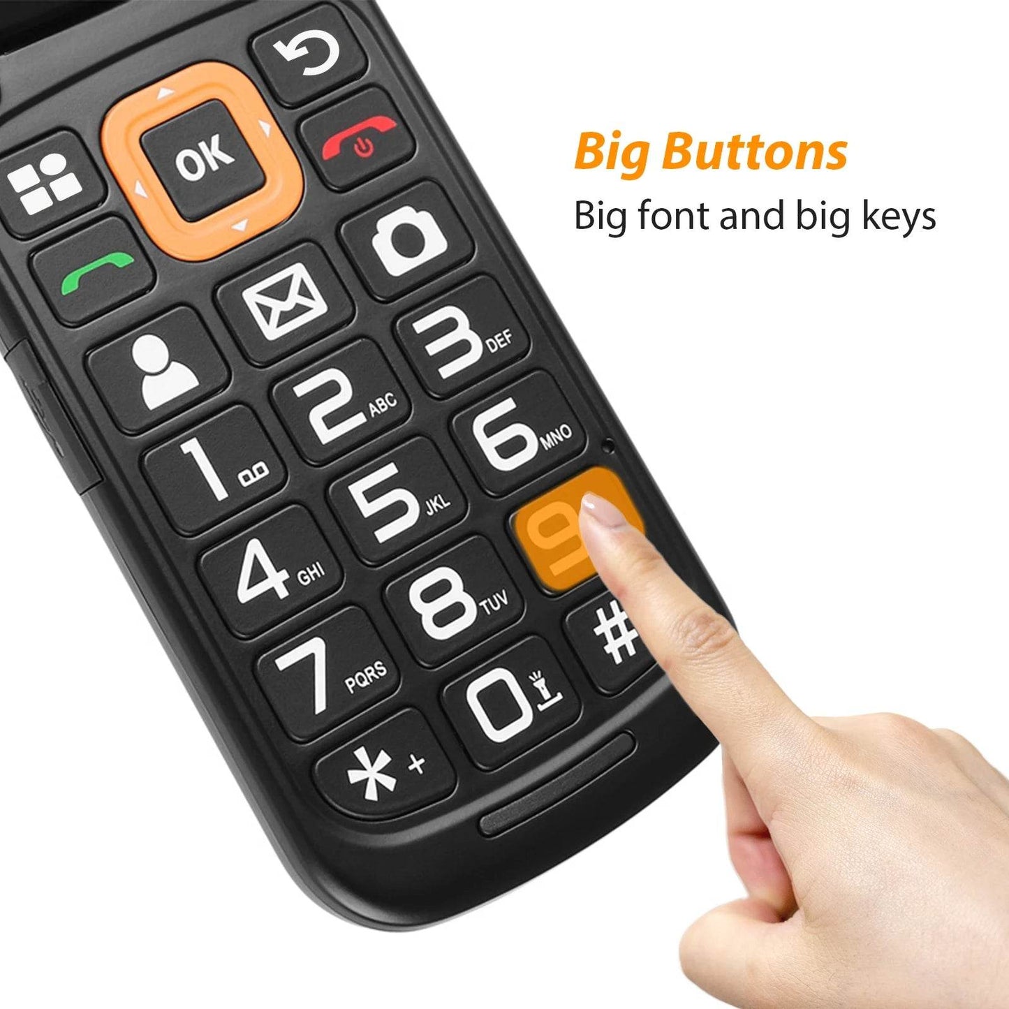 UNIWA V909T Flip Phone 4G Dual Screen Single Nano Cellphone Big Push-Button Mobile Phone for Elderly 2250mAh Russian Keyboard - Price Value Store