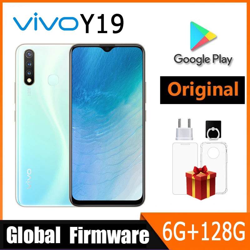 VIVO Y19 Smartphone 4G Global firmware LTE 6GB 128GB MTK6765 Octa Core 13.0MP Fingerprint 5000mAh Android 9.0 Used Phone - Price Value Store