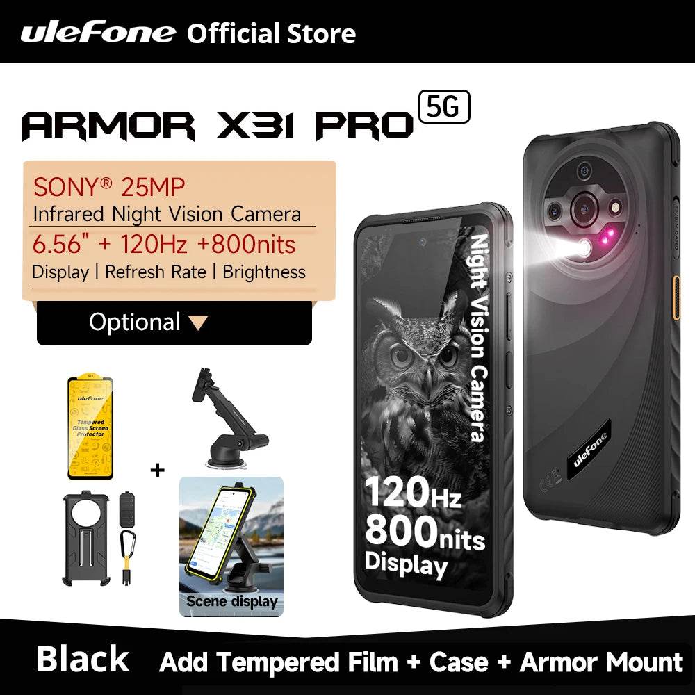 【World Premiere】Ulefone Armor X31 Pro 5G Rugged Phone Android 14 Smartphone 6.56”16GB + 256GB Night Camera 64MP 6050mAh NFC - Price Value Store