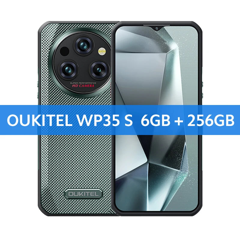 Oukitel WP35 S Rugged phone 6.56" HD+ Display 6GB 256GB 11000mAh Cellphones Android 14 NFC 48MP Rear Camera IP69K Smartphone Bus