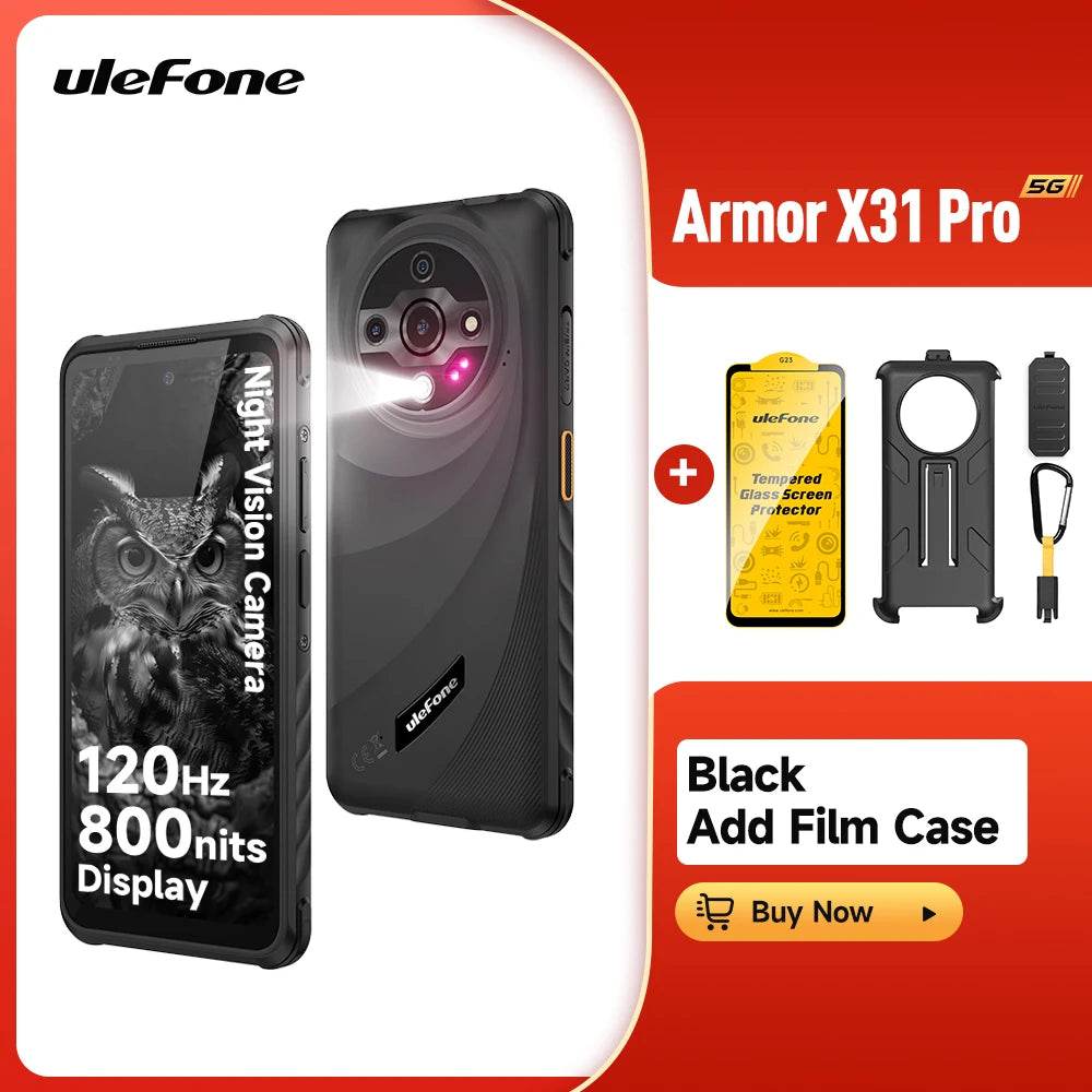Ulefone Armor X31 Pro 5G Rugged Phone Android 14 Waterproof Smartphone 6.56”16GB RAM 256GB ROM Sony ® Night Camera 64MP NFC - Price Value Store