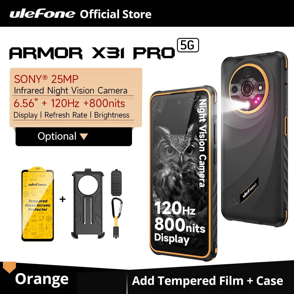 【World Premiere】Ulefone Armor X31 Pro 5G Rugged Phone Android 14 Smartphone 6.56”16GB + 256GB Night Camera 64MP 6050mAh NFC - Price Value Store