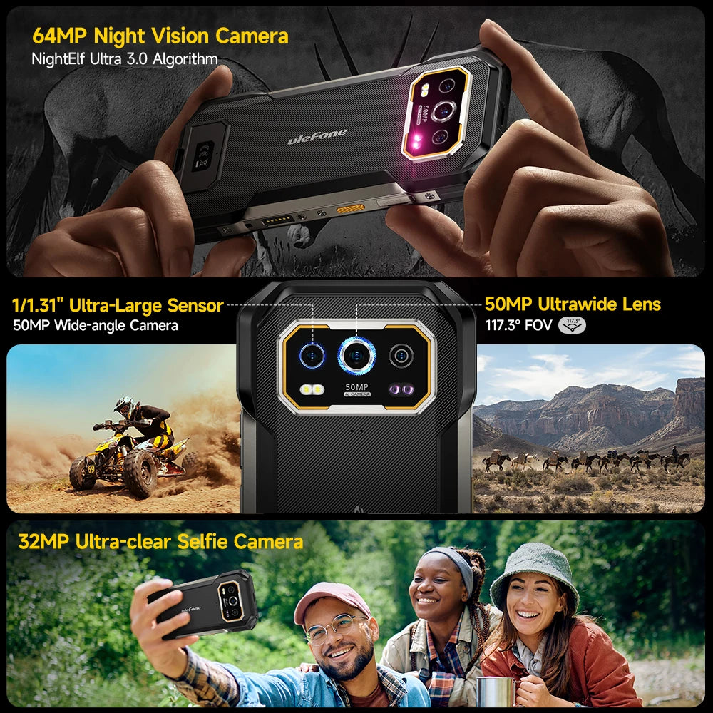 【World Premiere】 Ulefone Armor 27 4G 10600mAh Rugged Phone 24GB+256GB Android 14 Smartphone 6.78"FHD 120Hz Night Vision Global