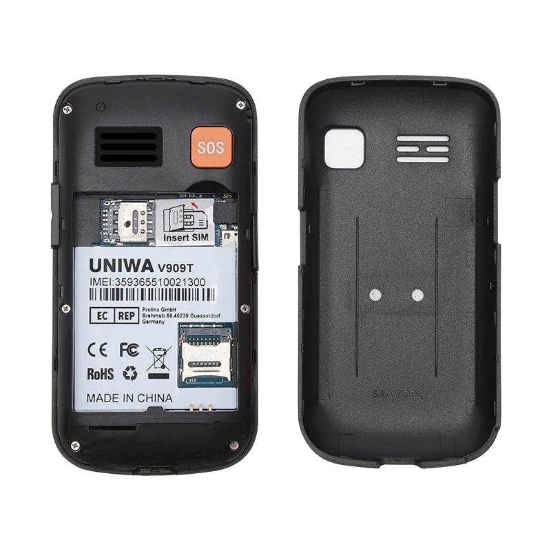 UNIWA V909T 4G Flip Phone Dual Screen Single Nano Cellphone Big Push-Button Mobile Phone for Elderly 2250mAh Russian Keyboard - Price Value Store