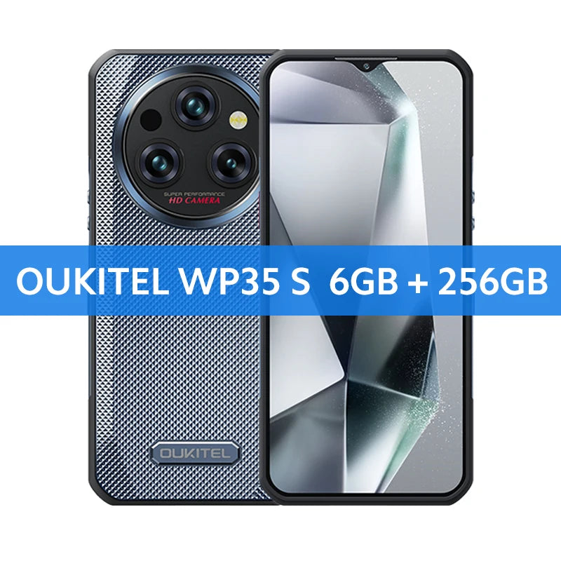 Oukitel WP35 S Rugged phone 6.56" HD+ Display 6GB 256GB 11000mAh Cellphones Android 14 NFC 48MP Rear Camera IP69K Smartphone Bus