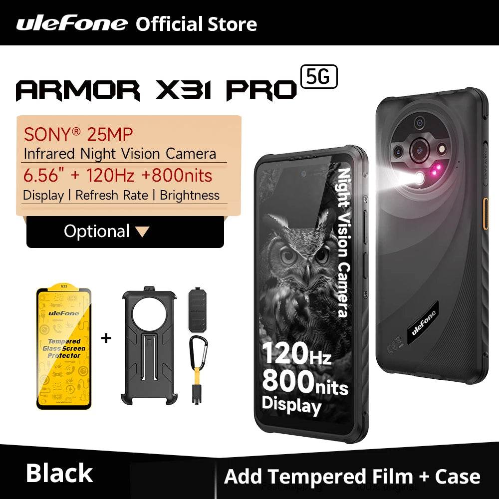 【World Premiere】Ulefone Armor X31 Pro 5G Rugged Phone Android 14 Smartphone 6.56”16GB + 256GB Night Camera 64MP 6050mAh NFC - Price Value Store