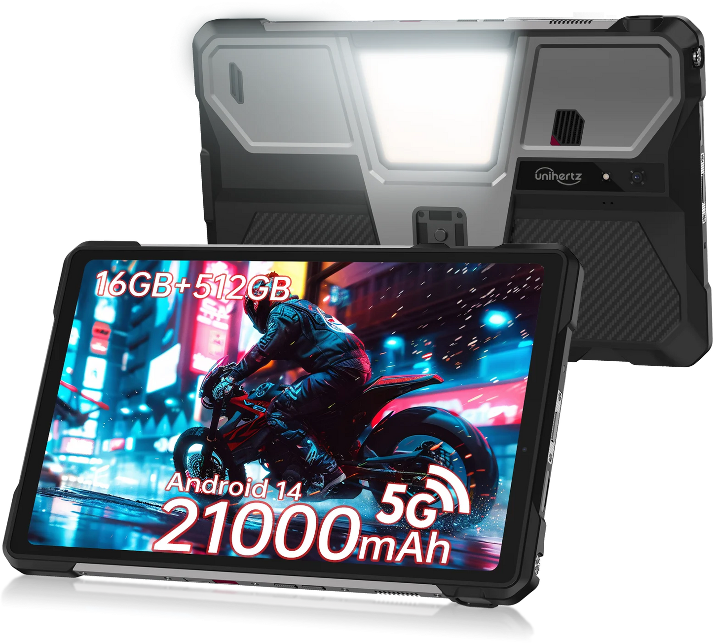Unihertz Tank PAD 8849 Rugged Projector Phone Tablet Android 32GB 512GB 21000mAh 10.95" FHD Dual Speaker Waterproof Tablet