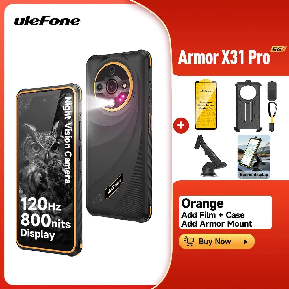 Ulefone Armor X31 Pro 5G Rugged Phone Android 14 Waterproof Smartphone 6.56”16GB RAM 256GB ROM Sony ® Night Camera 64MP NFC - Price Value Store