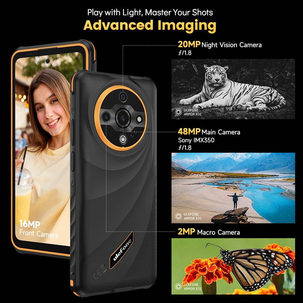Ulefone Armor X31 4G Rugged Phone Android 14 Smartphone 6.56”12GB RAM 128GB ROM 48MP NFC Night Camera IR Blaster Global version - Price Value Store