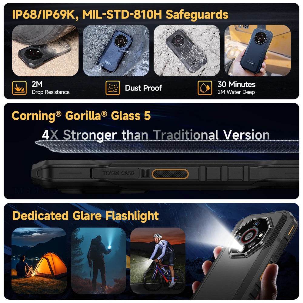 【2025 New】Ulefone Armor X32 Pro 5G Rugged Phone Smartphone Android 14 16GB RAM 256GB ROM 64MP Main Camera Dimensity 6300 NFC - Price Value Store