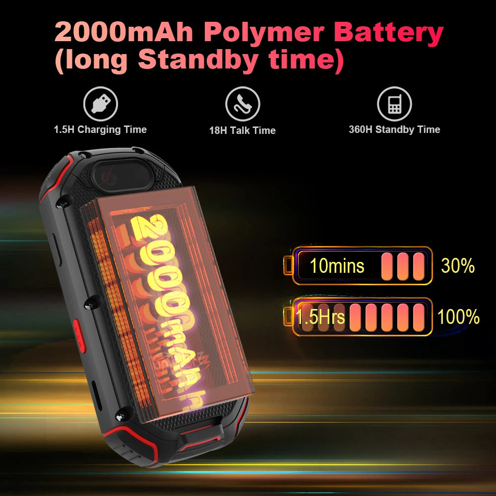 Unihertz Atom Small Rugged Smartphone, 4GB, 64GB Cellphone, P23, 16MP, 4G, 2000mAh Battery, 2.45 "Mobile Phone for Spare Phone