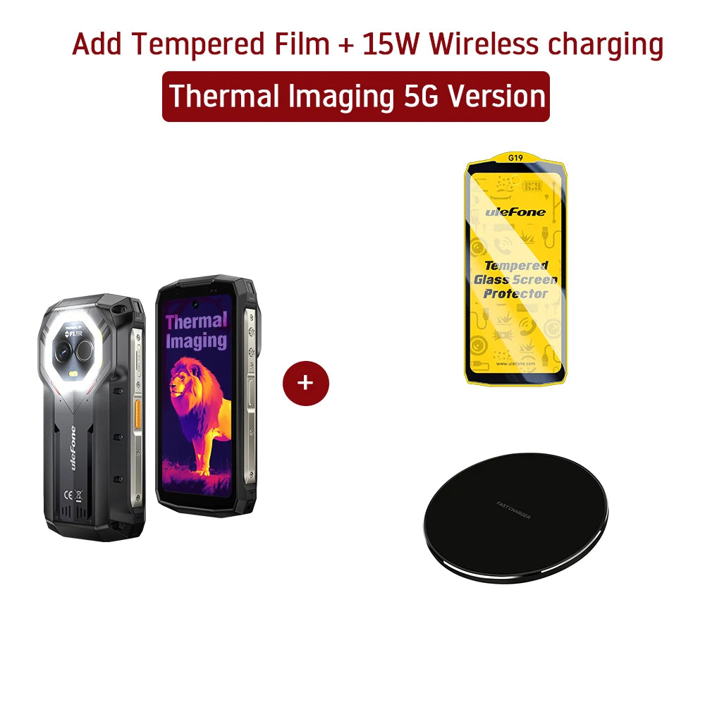 Ulefone Armor Mini 20T Pro 5G 4.7" Display Rugged Phone LED Light Android 14 Smartphone 6200mAh 16GB+256GB 33W Mobile Phone