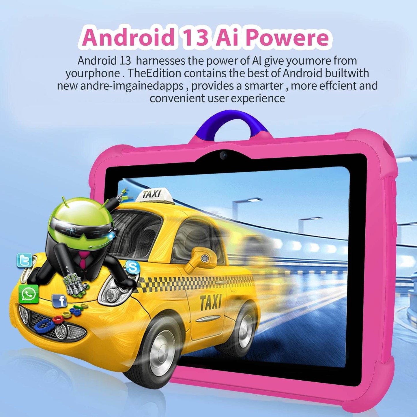 New Cartoon Pattern Kids Tablet 7 Inch Quad Core 4GB RAM 64GB ROM Android Learning Education Games Tablets Children's Gifts - Price Value Store
