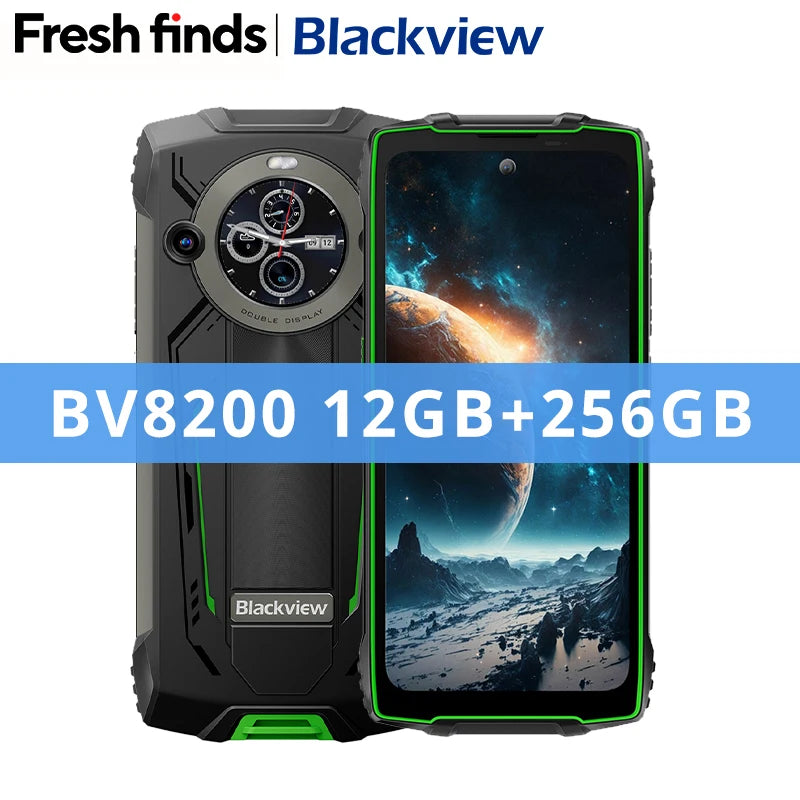 【World premiere】Blackview BV8200 Rugged phone 6.5" 2.4K 120Hz Display Helio G100 12GB 256GB NFC Flashlight Android 14 CellPhone