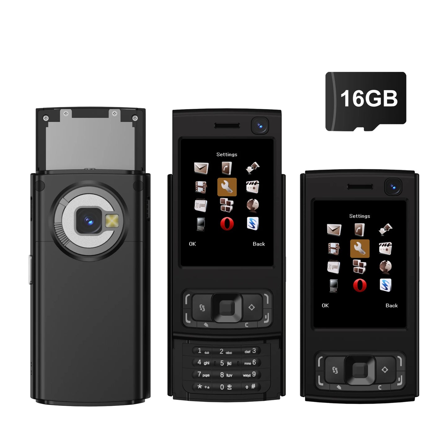 SERVO N95 PRO Mini Sliding Mobile Phone 2 SIM Standby Cellphone Magic Voice Speed Dial Call Recording Flashlight 2.0" Telephones