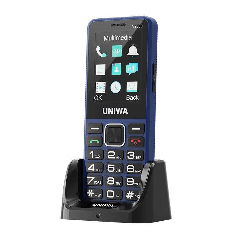 UNIWA V2000 4G Fashion Keypad Phone 2.4 Inch Big Button Loud Volume Dual SlM 1700mAh Russia Keyboard Feature Phones for Elderly - Price Value Store