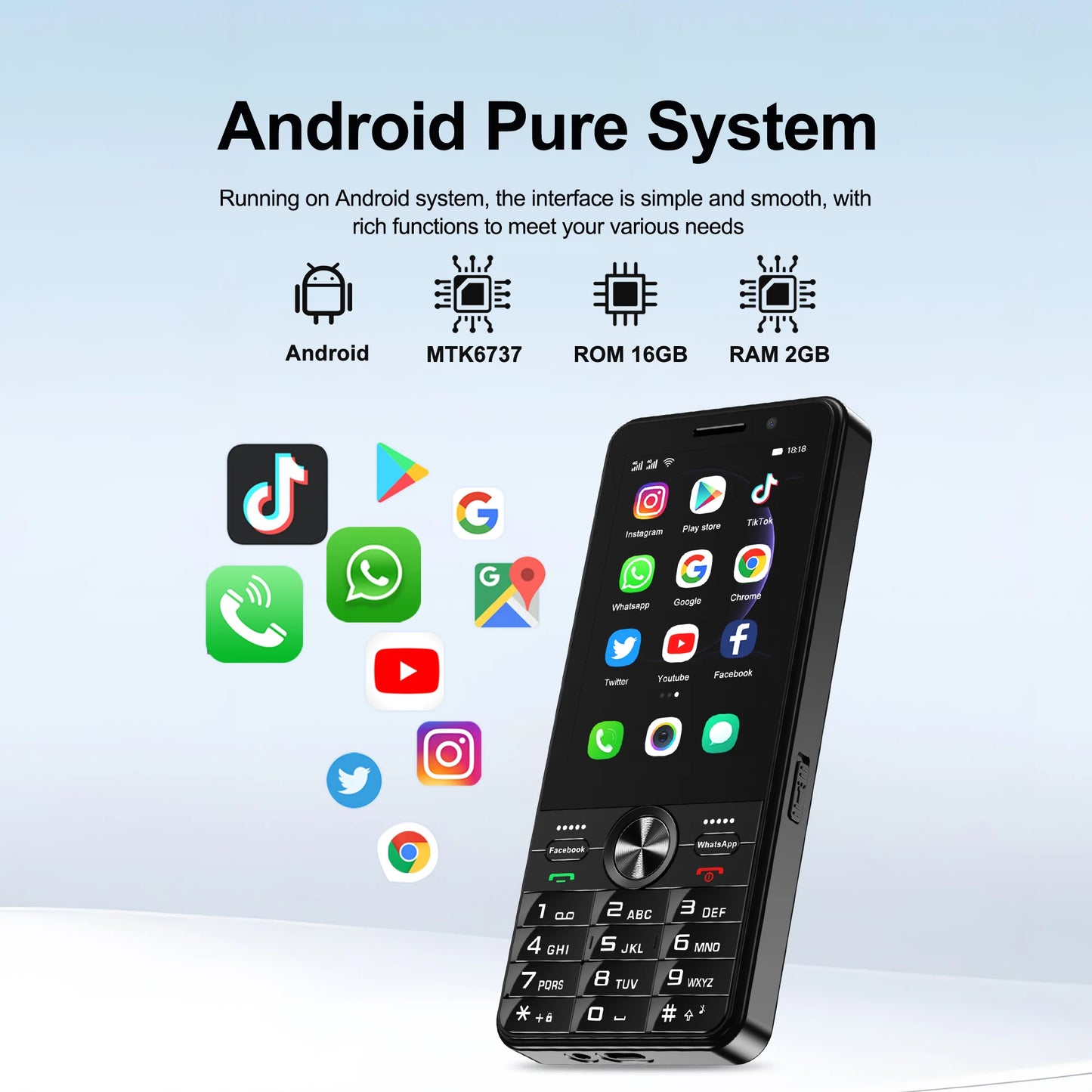 SERVO F24 PRO 4G Android Smart Phone 3.5" HD Screen MTK6737 2GB+16GB WIFI GPS Dual Camera Play Store Mobile Phone 2500mAh TYPE-C