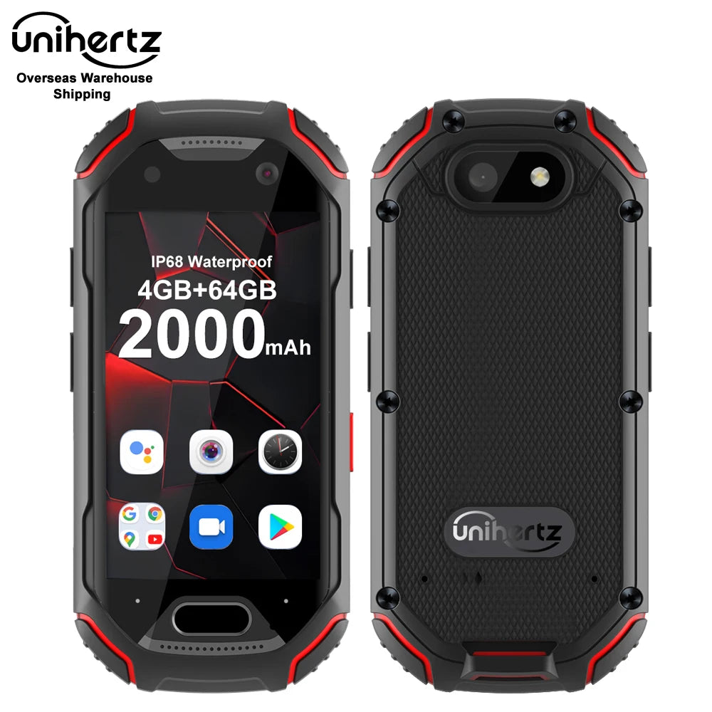 Unihertz Atom Small Rugged Smartphone, 4GB, 64GB Cellphone, P23, 16MP, 4G, 2000mAh Battery, 2.45 "Mobile Phone for Spare Phone