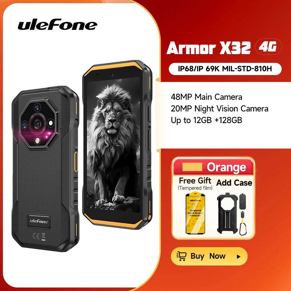 Ulefone Armor X32 4G Rugged Phone Android 14 Waterproof Smartphone 12GB RAM,128GB ROM NFC Night Mobile Phone Global Version - Price Value Store