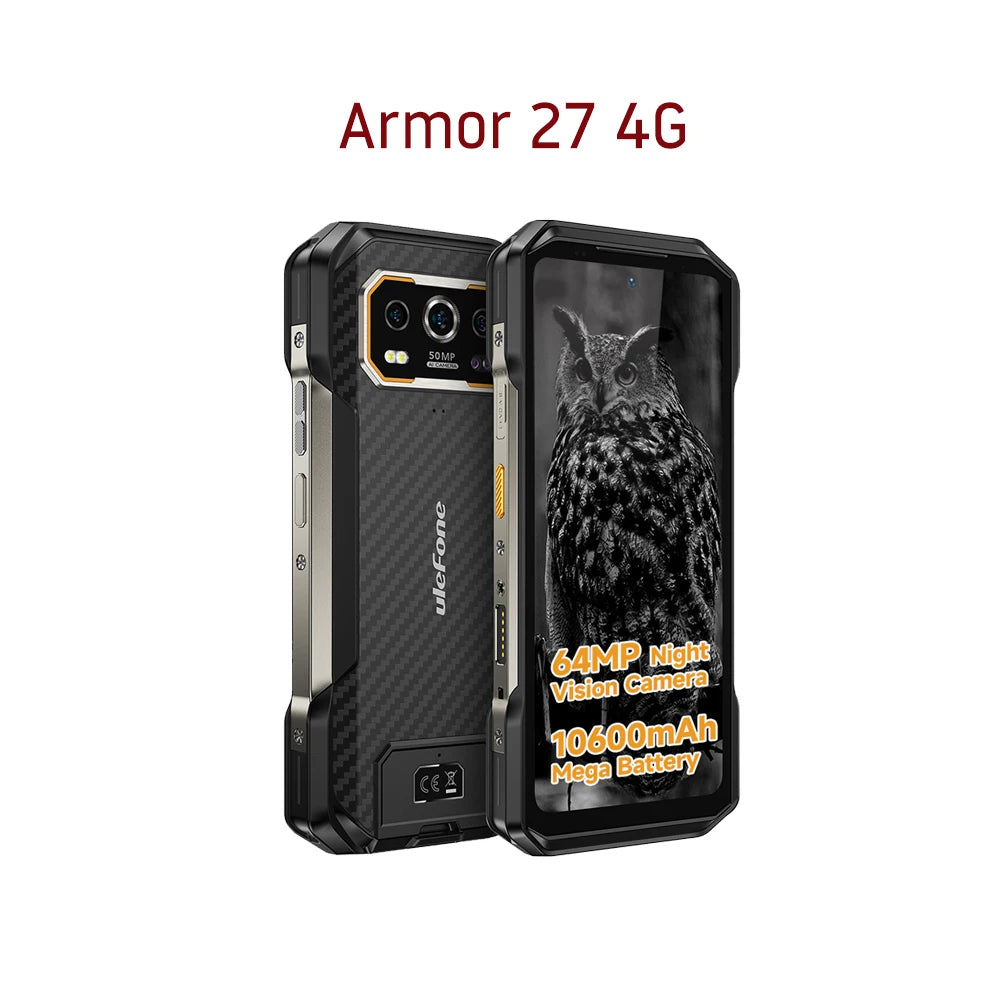 【World Premiere】 Ulefone Armor 27 4G 10600mAh Rugged Phone 24GB+256GB Android 14 Smartphone 6.78"FHD 120Hz Night Vision Global