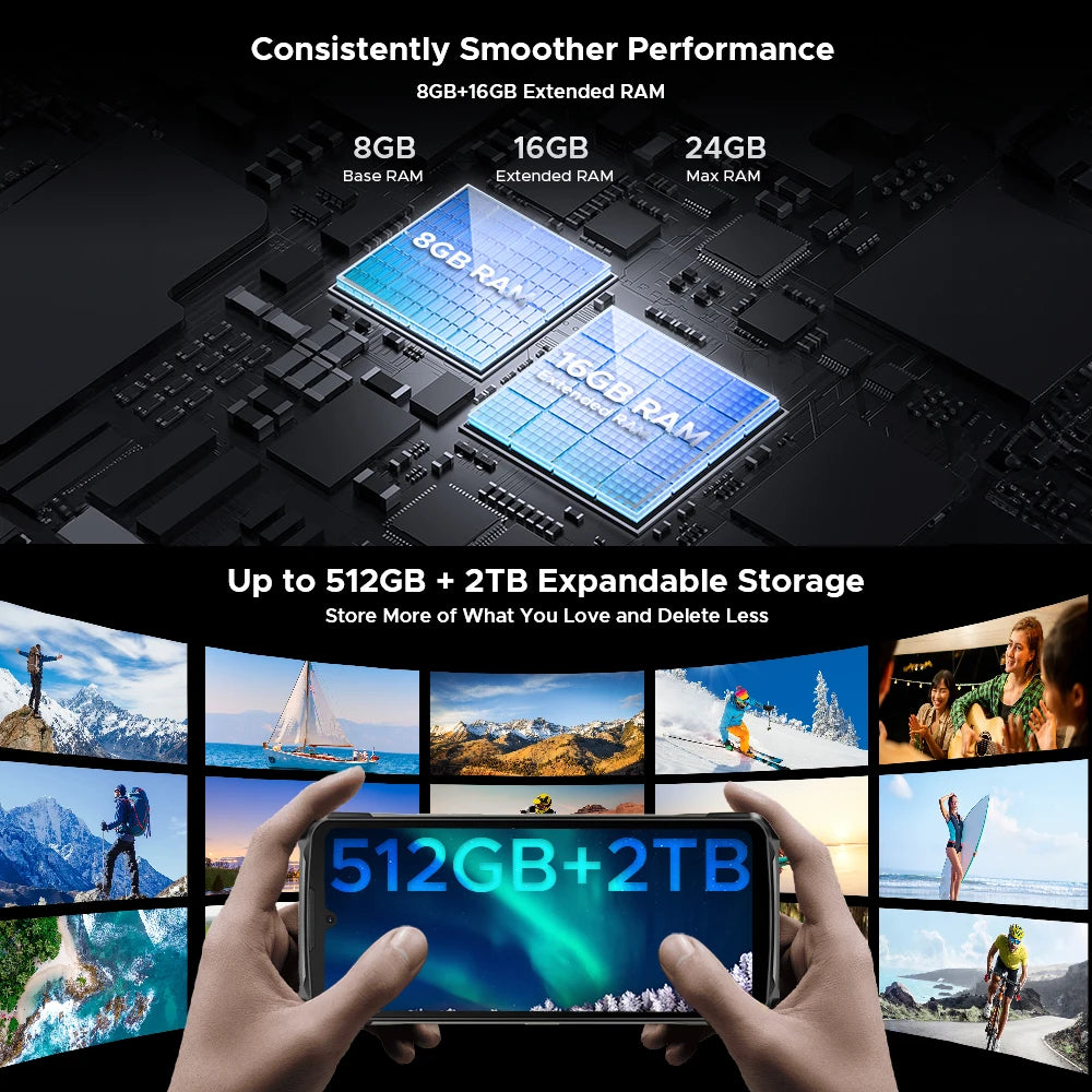World Premiere DOOGEE S119 Rugged Phone 6.72" FHD+ IPS Screen 8GB 512GB 100MP AI Main Camera 10200mAh Battery 33W Android 14 NFC
