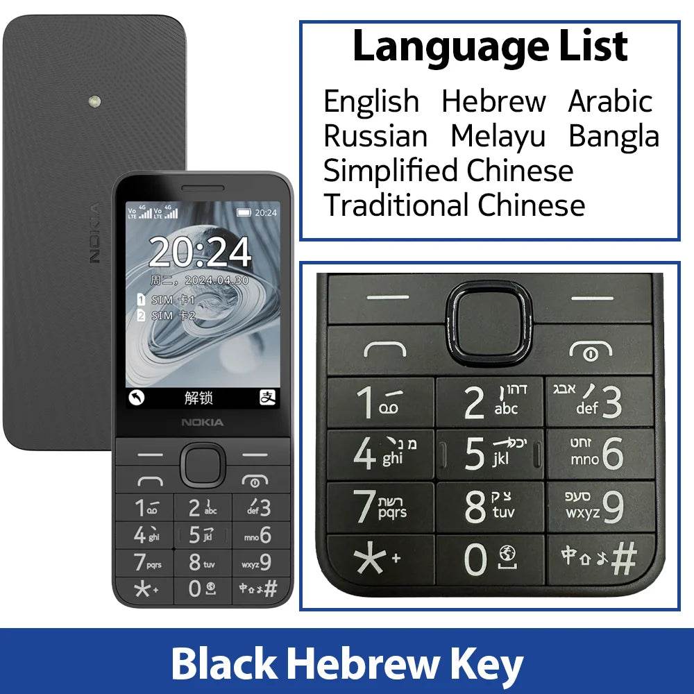Original Nokia 215 2024 Version 220 4G Feature Phone 2.8 Inch Bluetooth FM Radio 1450mAh Bettery Mobile Phone Type-C Port - Price Value Store