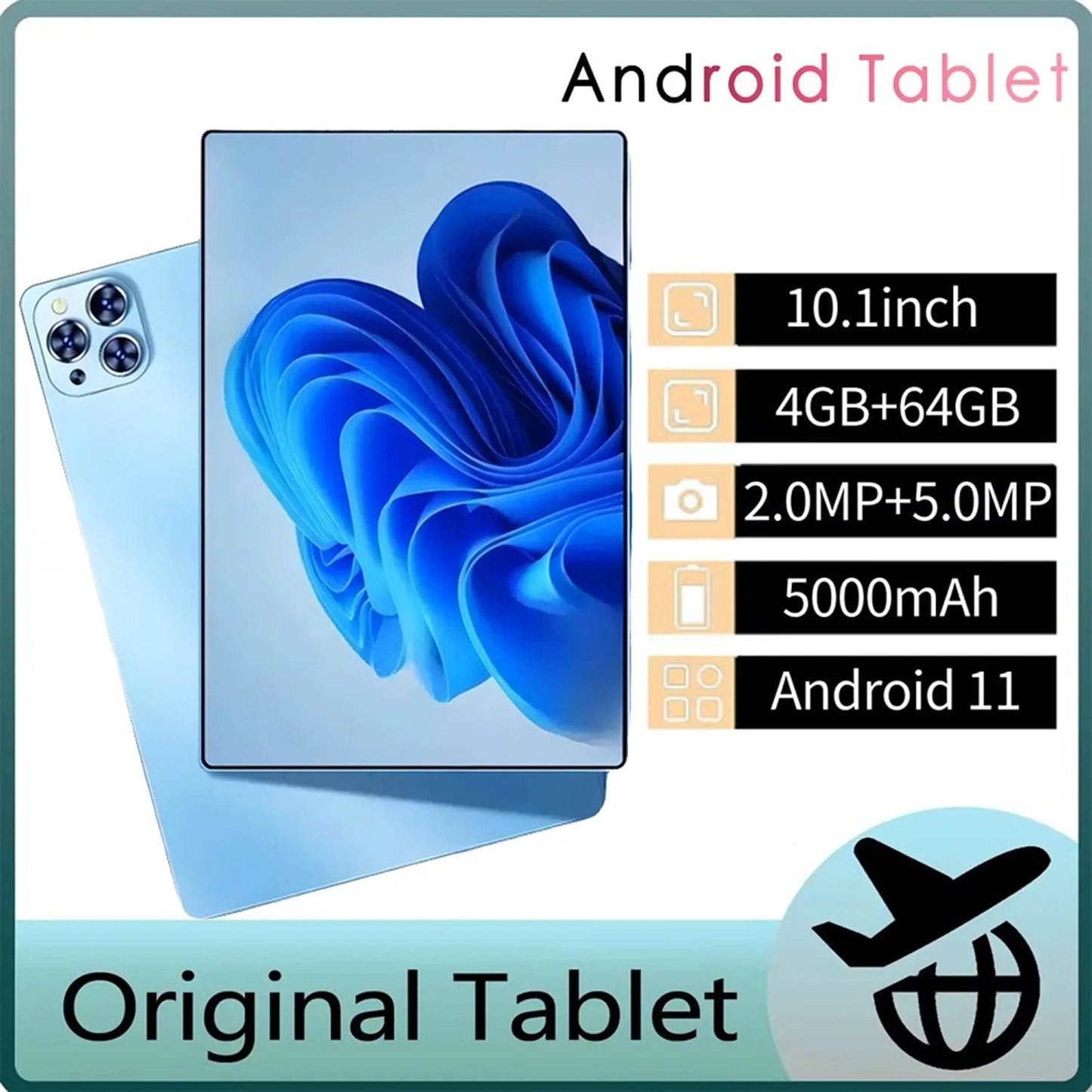 10.1 inch tablet android 11.0 Octa Core 4GB RAM 64GB ROM Double SIM Calls Wi-Fi Bluetooth Global Version Ultra Thin mini pc - Price Value Store