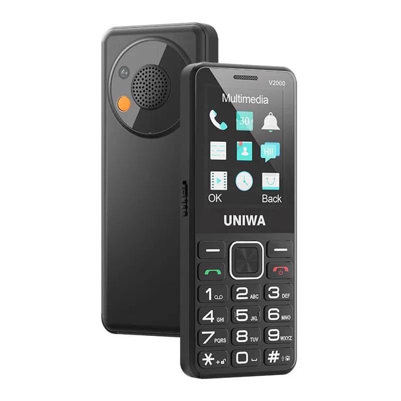 UNIWA V2000 4G Fashion Keypad Phone 2.4 Inch Big Button Loud Volume Dual SlM 1700mAh Russia Keyboard Feature Phones for Elderly - Price Value Store