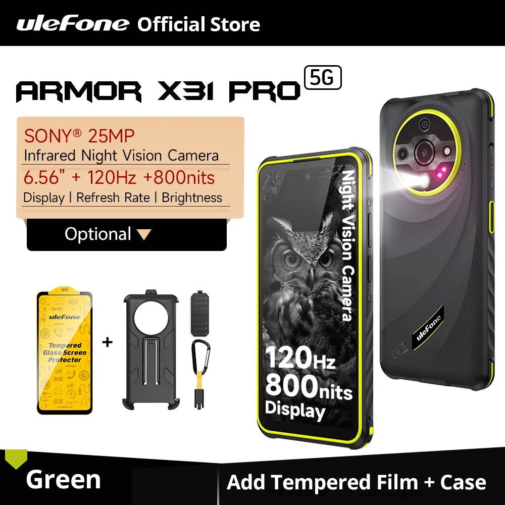 【World Premiere】Ulefone Armor X31 Pro 5G Rugged Phone Android 14 Smartphone 6.56”16GB + 256GB Night Camera 64MP 6050mAh NFC - Price Value Store