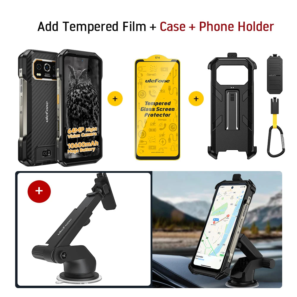 【World Premiere】 Ulefone Armor 27 4G 10600mAh Rugged Phone 24GB+256GB Android 14 Smartphone 6.78"FHD 120Hz Night Vision Global