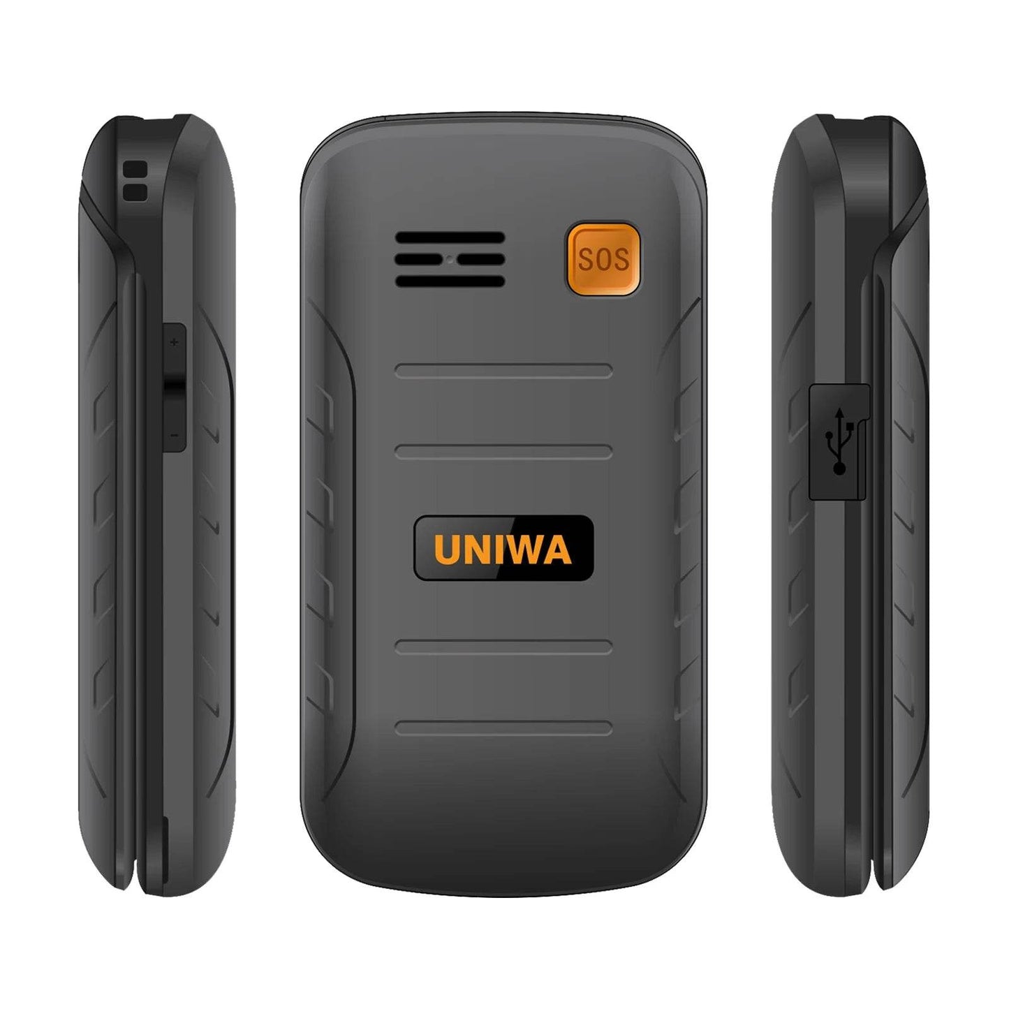 UNIWA V909T Flip Phone 4G Dual Screen Single Nano Cellphone Big Push-Button Mobile Phone for Elderly 2250mAh Russian Keyboard - Price Value Store