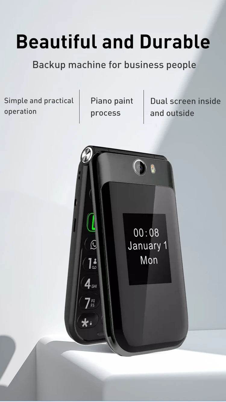 TIQ Q3 Flip Touch Screen Android 8 MTK6739 Google Play 2.8 Inch 3GB 32GB Mobile Phone - Price Value Store