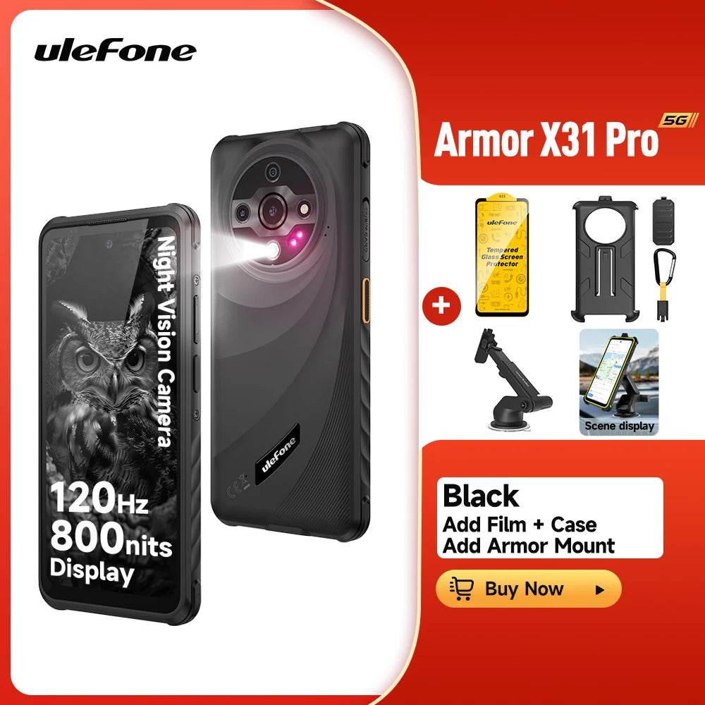 Ulefone Armor X31 Pro 5G Rugged Phone Android 14 Waterproof Smartphone 6.56”16GB RAM 256GB ROM Sony ® Night Camera 64MP NFC - Price Value Store