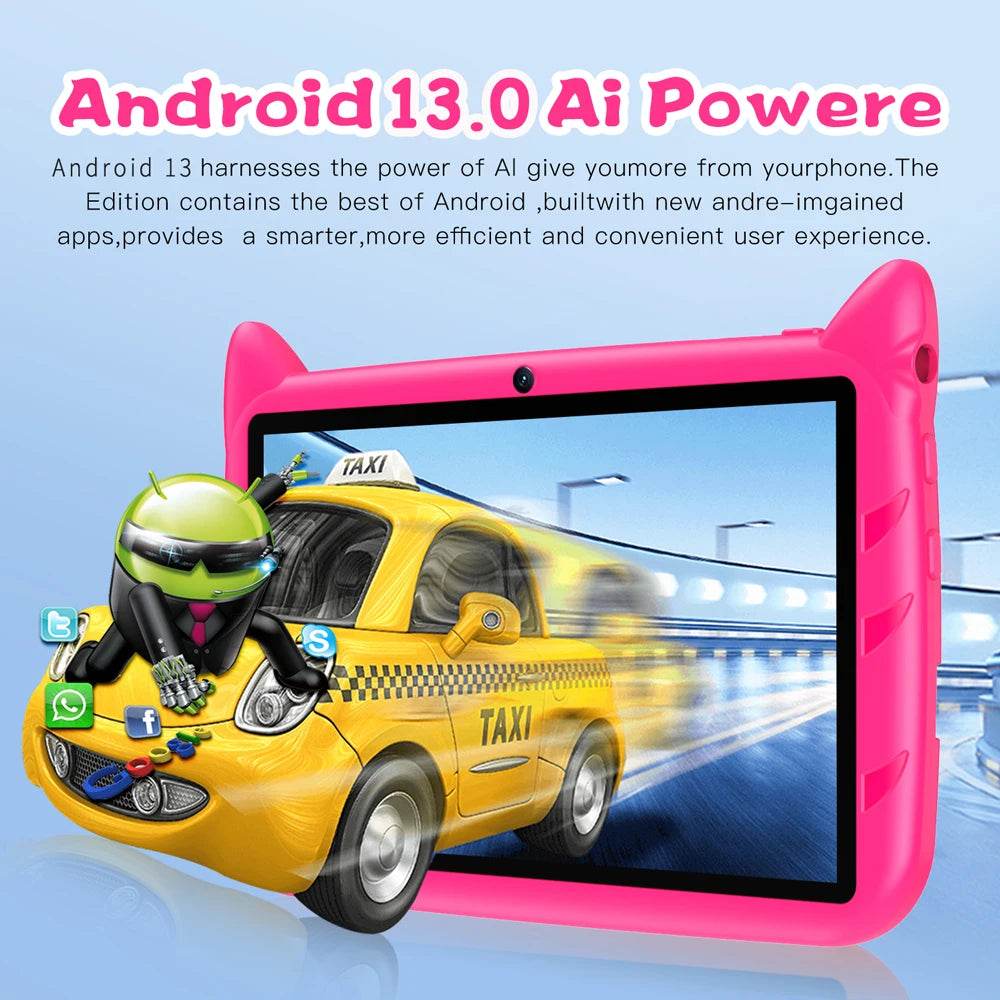 BDF 7 Inch Kid Tablet Android 13, 4GB RAM 64GB ROM,1TB Expand,5G WiFi,4000MAH Battery,Dual Camera, Children's Gift Kids Software - Price Value Store