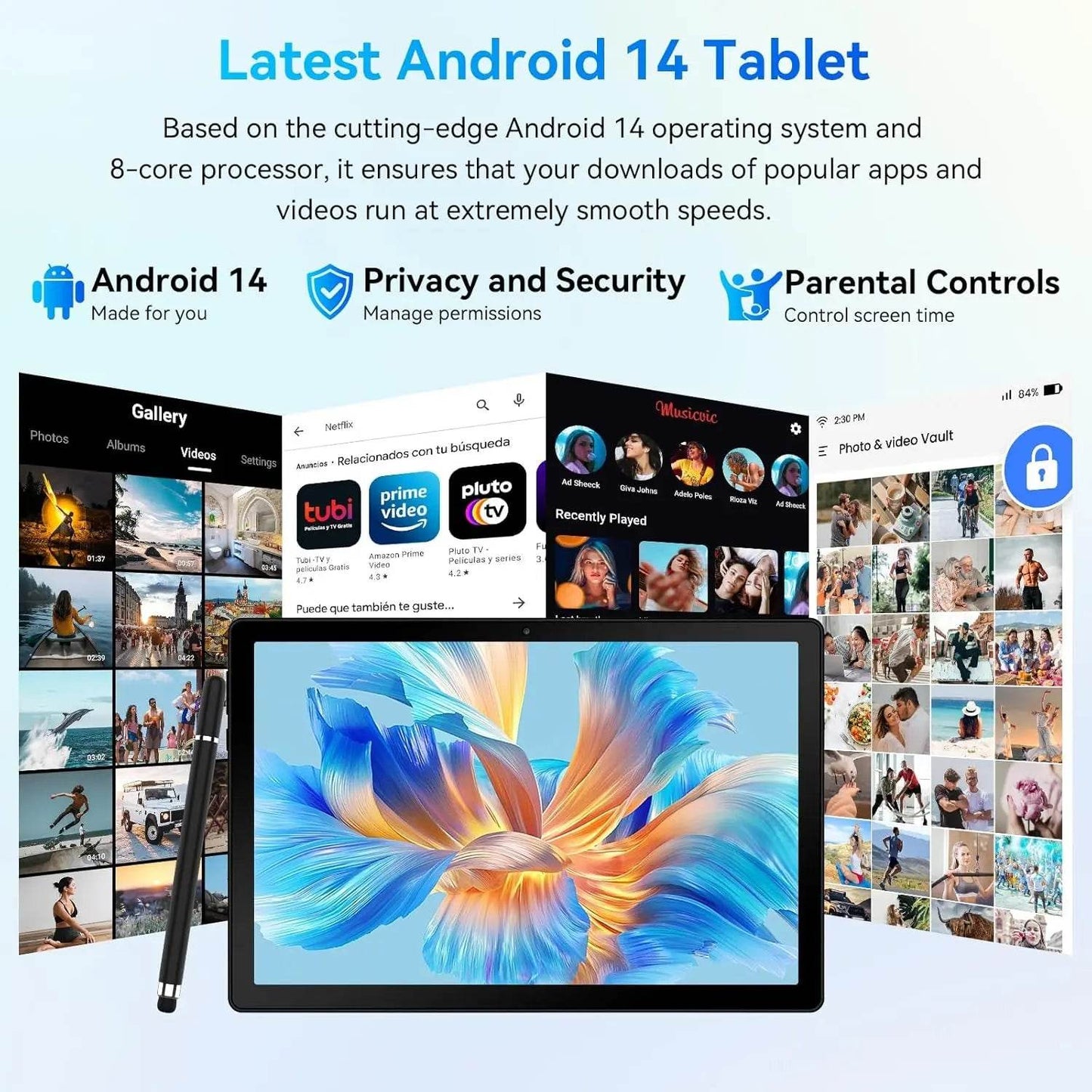 URAO A10L Android 14 Tablet 10.1-inch 12GB RAM 64GB ROM Octa-Core 5G WiFi with Keyboard Mouse Touch Pen Headset Case Tablet Kit - Price Value Store