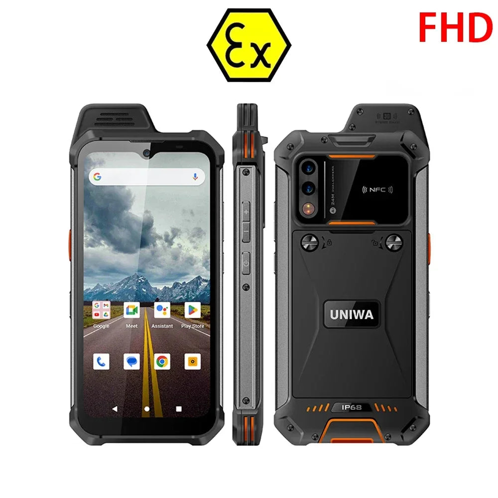 UNIWA W999 ATEX Explosion-proof Smartphones Rugged IP68 6.39" FHD Andriod13 8GB+128GB 5000mAh Walkie Talkie PTT NFC Mobile Phone