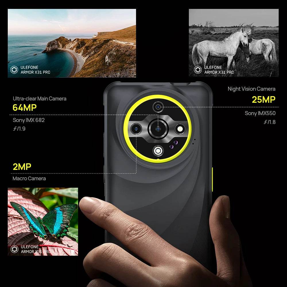 【World Premiere】Ulefone Armor X31 Pro 5G Rugged Phone Android 14 Smartphone 6.56”16GB + 256GB Night Camera 64MP 6050mAh NFC - Price Value Store