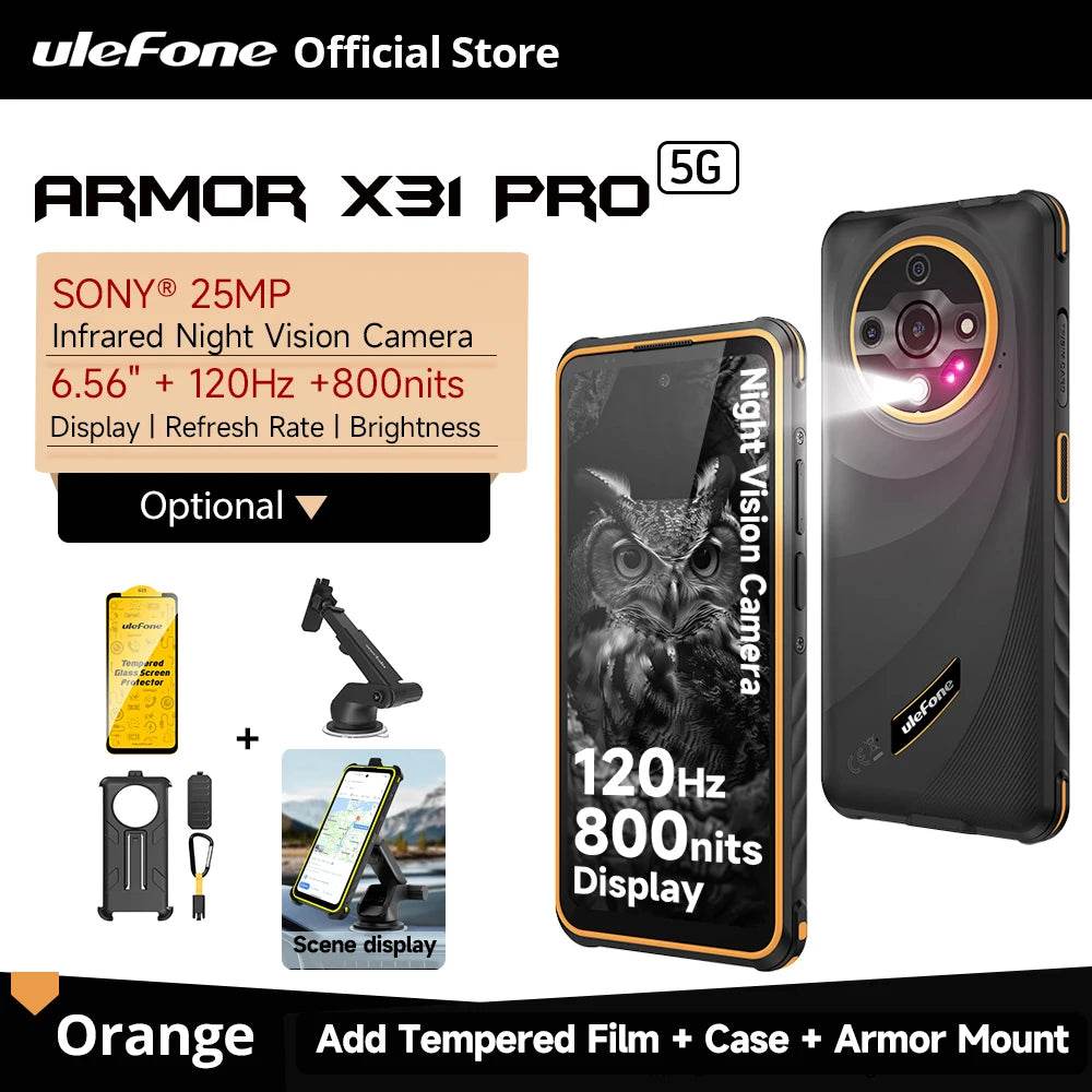 【World Premiere】Ulefone Armor X31 Pro 5G Rugged Phone Android 14 Smartphone 6.56”16GB + 256GB Night Camera 64MP 6050mAh NFC - Price Value Store