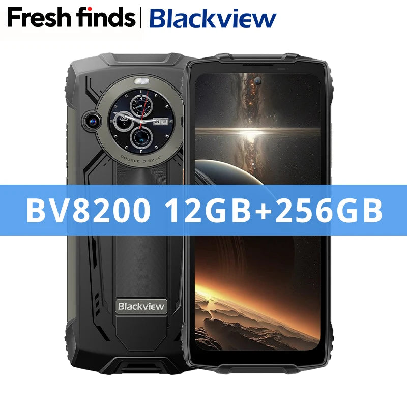 【World premiere】Blackview BV8200 Rugged phone 6.5" 2.4K 120Hz Display Helio G100 12GB 256GB NFC Flashlight Android 14 CellPhone