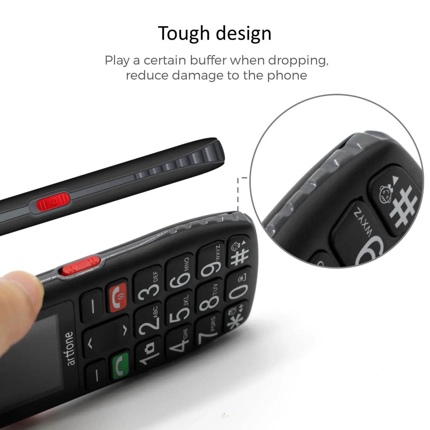 Unlocked Bar Senior Mobile Phone Artfone C1 Elderly Cellphone Dual Sim One Key SOS Emergency Button GSM 2G FM Torch Bluetooth - Price Value Store