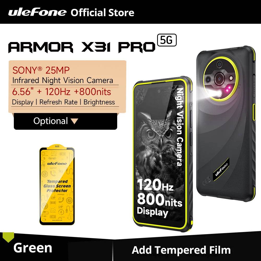 【World Premiere】Ulefone Armor X31 Pro 5G Rugged Phone Android 14 Smartphone 6.56”16GB + 256GB Night Camera 64MP 6050mAh NFC - Price Value Store